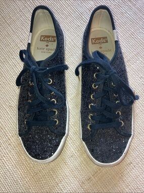 Keds x Kate Spade New York Champion black glitter sneakers Sz 5.5
